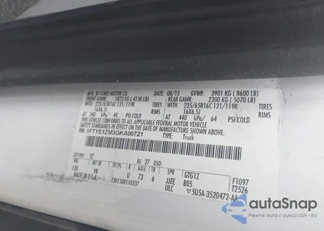 2021 Ford Transit-250 Cargo Van z USA, uszkodzony, nr VIN 1FTBR3X87MKA46057